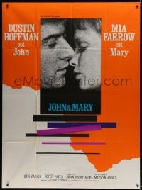 6k741 JOHN & MARY French 1p 1969 super close image of Dustin Hoffman about to kiss Mia Farrow!