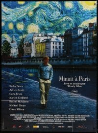 6k813 MIDNIGHT IN PARIS French 1p 2011 cool image of Owen Wilson under Van Gogh's Starry Night!