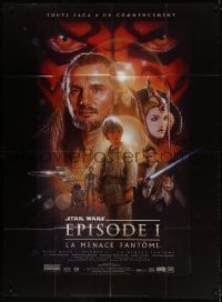 6k843 PHANTOM MENACE style B French 1p 1999 George Lucas, Star Wars Episode I, art by Drew Struzan!