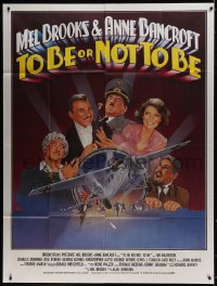 6k951 TO BE OR NOT TO BE French 1p 1984 great artwork of Mel Brooks & Anne Bancroft!