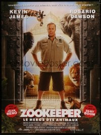 6k998 ZOOKEEPER French 1p 2011 wacky image of Kevin James & zoo animals!