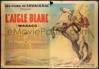 6k517 WHITE EAGLE French 2p 1935 great art of Native American Buck Jones on horse, ultra rare!