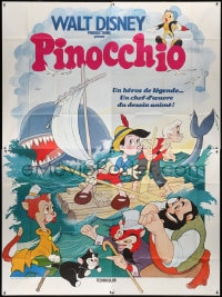 6k506 PINOCCHIO French 4p R1970s Walt Disney's classic cartoon wooden boy, different & rare!