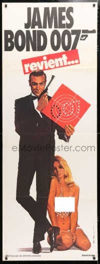 6k503 VIVA JAMES BOND French door panel 1970 art of Sean Connery & sexy babe in see-through outfit!