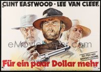 6k012 FOR A FEW DOLLARS MORE German 33x47 R1978 great Casaro art of Eastwood, Kinski & Van Cleef