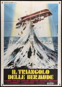 6k289 BERMUDA TRIANGLE Italian 1p 1978 wild Piovano art of ship tossed upside-down in the ocean!