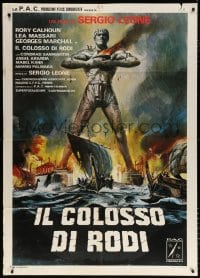 6k308 COLOSSUS OF RHODES Italian 1p R1970s Sergio Leone's Il colosso di Rodi, art of Greek giant!