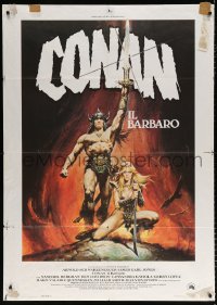 6k311 CONAN THE BARBARIAN Italian 1p 1982 Arnold Schwarzenegger & sexy Sandahl Bergman by Casaro!