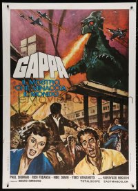 6k343 GAPPA, THE TRIPHIBIAN MONSTER Italian 1p R1970s Daikyoju Gappa, different rubbery monster art!