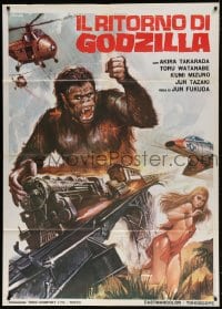6k346 GODZILLA VS. THE SEA MONSTER Italian 1p R1977 completely different King Kong art by Crovato!