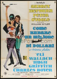 6k354 HOW TO STEAL A MILLION Italian 1p R1960s great art of sexy Audrey Hepburn & Peter O'Toole!