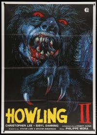 6k355 HOWLING II Italian 1p 1989 cool and different Josh Kirby werewolf monster art!