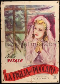 6k373 LA FIGLIA DEL PECCATO Italian 1p 1949 Cesselon art of Daughter of Sin Milly Vitale, rare!