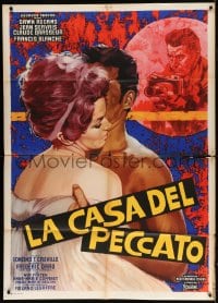 6k382 LIARS Italian 1p 1961 art of Jean Servais taking photos of cheating Dawn Addams & her lover!