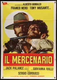 6k395 MERCENARY Italian 1p 1969 Il Mercenario, Olivetti art of Tony Mustante & Franco Nero!