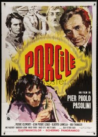 6k412 PIGPEN Italian 1p 1969 Pier Paolo Pasolini's Porcile, cannibalism, different Cesselon art!