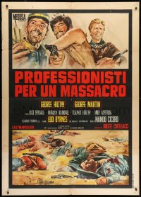 6k416 PROFESSIONALS FOR A MASSACRE Italian 1p 1967 Gasparri art of Hilton, Martin & Edd Byrnes!