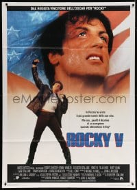 6k426 ROCKY V Italian 1p 1990 great images of Sylvester Stallone, John G. Avildsen boxing sequel!