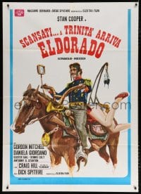6k471 TRINITY IN ELDORADO Italian 1p 1972 wacky spaghetti western art by Luca Crovato!