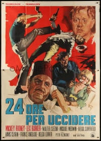 6k147 24 HOURS TO KILL Italian 2p 1965 Mickey Rooney, Lex Barker, different Cesselon art, rare!