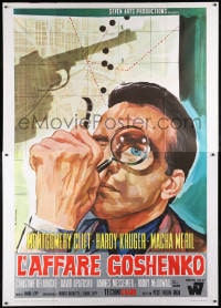 6k179 DEFECTOR Italian 2p 1968 different Ferrini art of Montgomery Clift with magnifying glass!