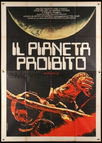 6k191 FORBIDDEN PLANET Italian 2p R1970s completely different art of astronaut in space!