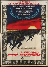 6k212 LONGEST DAY Italian 2p R1969 Zanuck's World War II D-Day movie with 42 international stars!