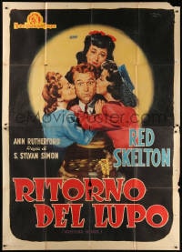 6k275 WHISTLING IN DIXIE Italian 2p 1950 different Maro art of Red Skelton & Ann Rutherford, rare!
