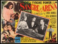 6k051 BLOOD & SAND Mexican LC R1950s Tyrone Power, Rita Hayworth & Anthony Quinn at table!