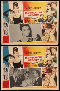 6k026 BREAKFAST AT TIFFANY'S 2 Mexican LCs 1962 sexy Audrey Hepburn, George Peppard, Martin Balsam