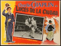 6k062 CITY LIGHTS Mexican LC R1950s Charlie Chaplin as the Tramp boxing in the ring!