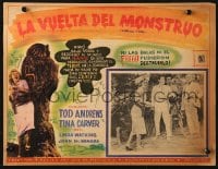 6k073 FROM HELL IT CAME Mexican LC 1957 great border image of wacky tree monster holding girl!