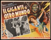 6k075 GIANT FROM THE UNKNOWN Mexican LC 1960 wacky monster throwing man + great border art!