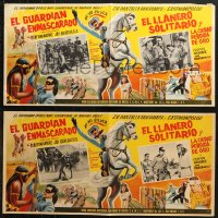 6k032 LONE RANGER/LONE RANGER & THE LOST CITY OF GOLD 2 14x29 Mexican LCs 1960s art & 2 insets each!