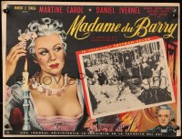 6k100 MADAME DU BARRY Mexican LC 1954 great border art of sexy Martine Carol in low-cut dress!