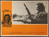 6k107 OUTLAW JOSEY WALES Mexican LC 1976 best close up of Clint Eastwood pointing two guns!