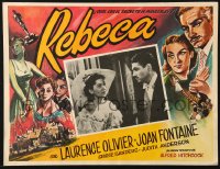 6k112 REBECCA Mexican LC R1960s Alfred Hitchcock classic, c/u of Joan Fontaine & Laurence Olivier!