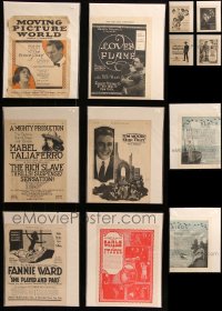 6m100 LOT OF 11 EXHIBITOR MAGAZINE PAGES 1920 a variety of cool silent movie ads!