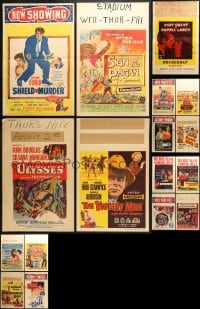 6m245 LOT OF 17 WINDOW CARDS 1950s great images from a variety of different movies!
