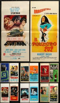 6m265 LOT OF 14 FORMERLY FOLDED ITALIAN LOCANDINAS 1960s great images from a variety of movies!