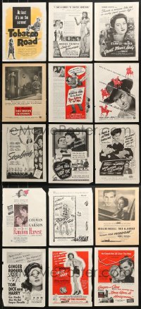 6m086 LOT OF 15 MAGAZINE ADS 1940s great advertising for a variety of different movies!