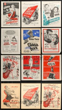 6m089 LOT OF 12 MAGAZINE ADS 1940s great advertising for a variety of different movies!
