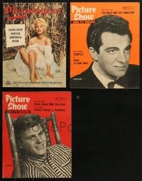6m076 LOT OF 3 ENGLISH MOVIE MAGAZINES 1958-1959 filled with great images & articles!