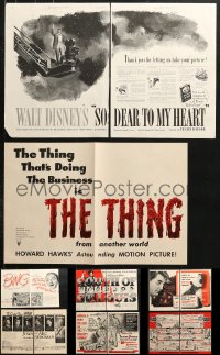 6m090 LOT OF 12 2-PAGE MAGAZINE ADS 1940s-1950s The Thing & several other movies!