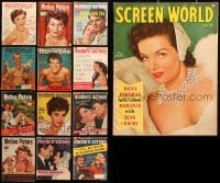 6m060 LOT OF 13 MOVIE MAGAZINES 1940s-1950s filled with great images & articles!