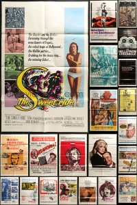 6m047 LOT OF 26 FOLDED ONE-SHEETS 1950s-1970s great images from a variety of different movies!