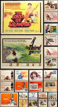 6m299 LOT OF 25 MOSTLY UNFOLDED HALF-SHEETS 1960s great images from a variety of different movies!