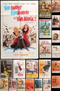 6m052 LOT OF 21 FOLDED ONE-SHEETS 1950s-1970s great images from a variety of different movies!
