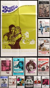 6m053 LOT OF 19 FOLDED ONE-SHEETS 1960s great images from a variety of different movies!