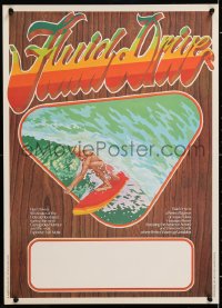 6p099 FLUID DRIVE Aust special poster 1974 cool surfing artwork by Steve Core & Hugh McLeod!